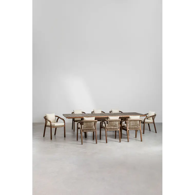 Conjunto de comedor Ariis en madera de acacia 4