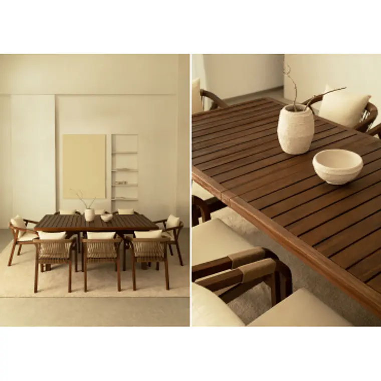Conjunto de comedor Ariis en madera de acacia 13