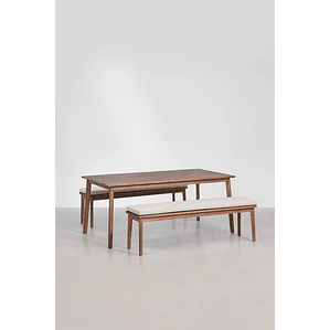 Conjunto de comedor Caeleri en madera de acacia