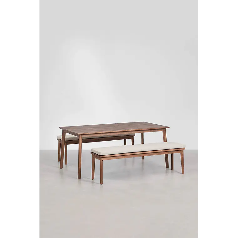 Conjunto de comedor Caeleri en madera de acacia 1