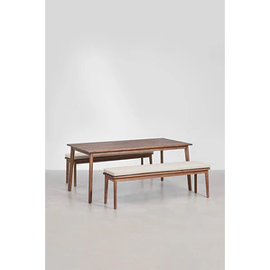 Conjunto de comedor Caeleri en madera de acacia