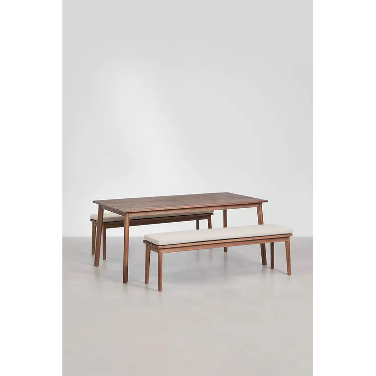 Conjunto de comedor Caeleri en madera de acacia 2