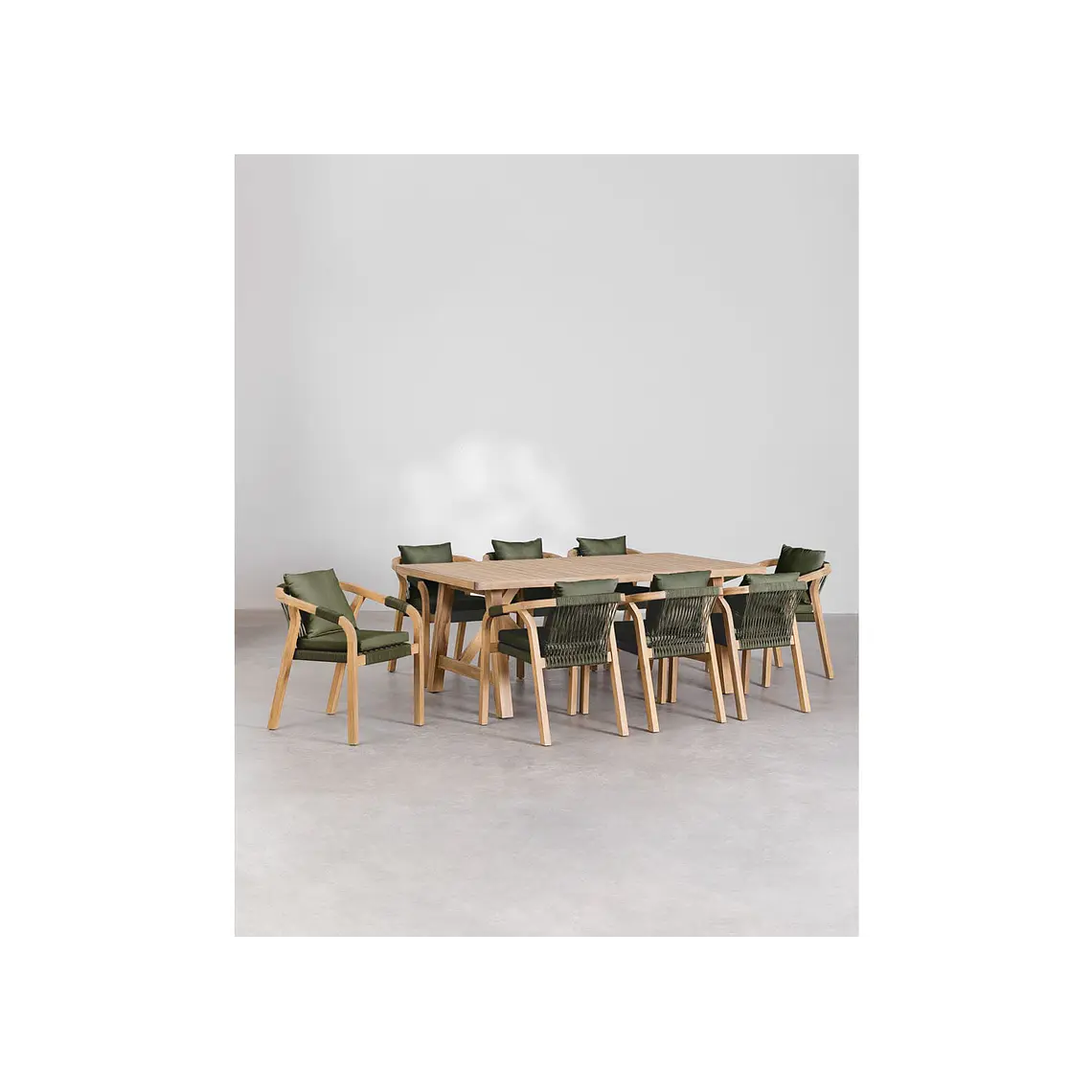 Conjunto de comedor Evoen en madera de acacia 1