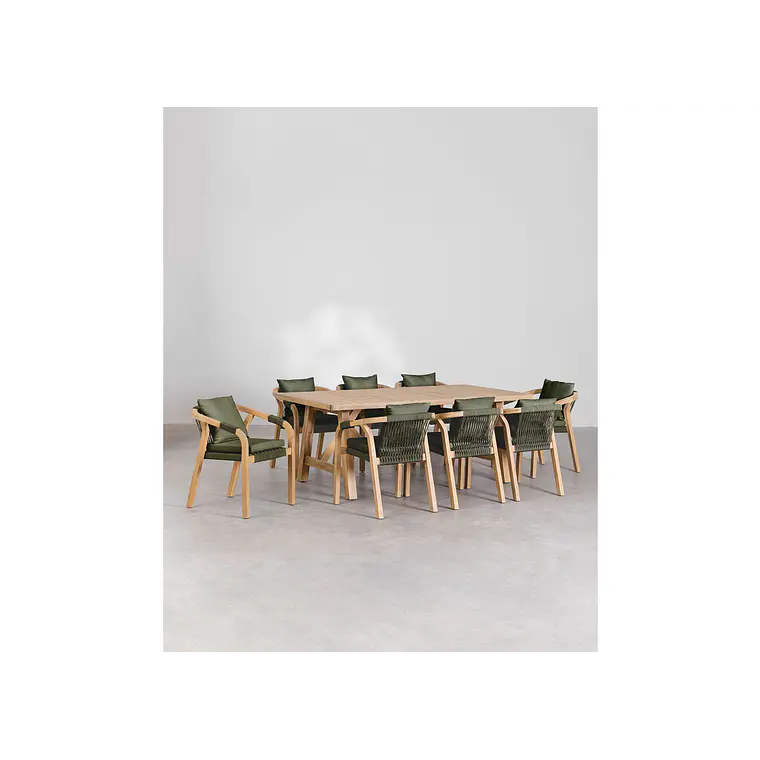 Conjunto de comedor Evoen en madera de acacia 1