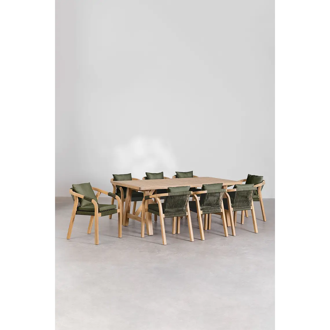 Conjunto de comedor Evoen en madera de acacia 2
