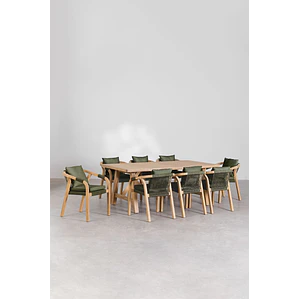 Conjunto de comedor Evoen en madera de acacia
