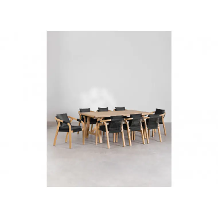 Conjunto de comedor Evoen en madera de acacia 14