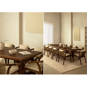 Conjunto de comedor Haeune en madera de acacia