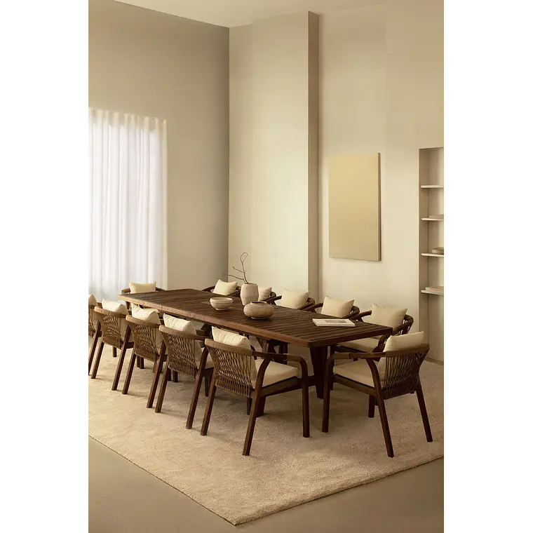 Conjunto de comedor Haeune en madera de acacia 2