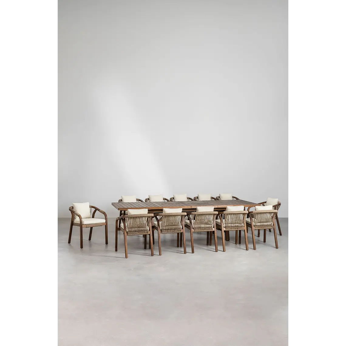 Conjunto de comedor Haeune en madera de acacia 4