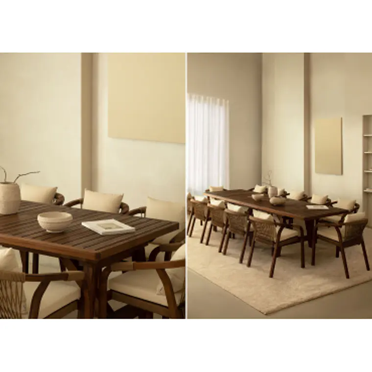 Conjunto de comedor Haeune en madera de acacia 13