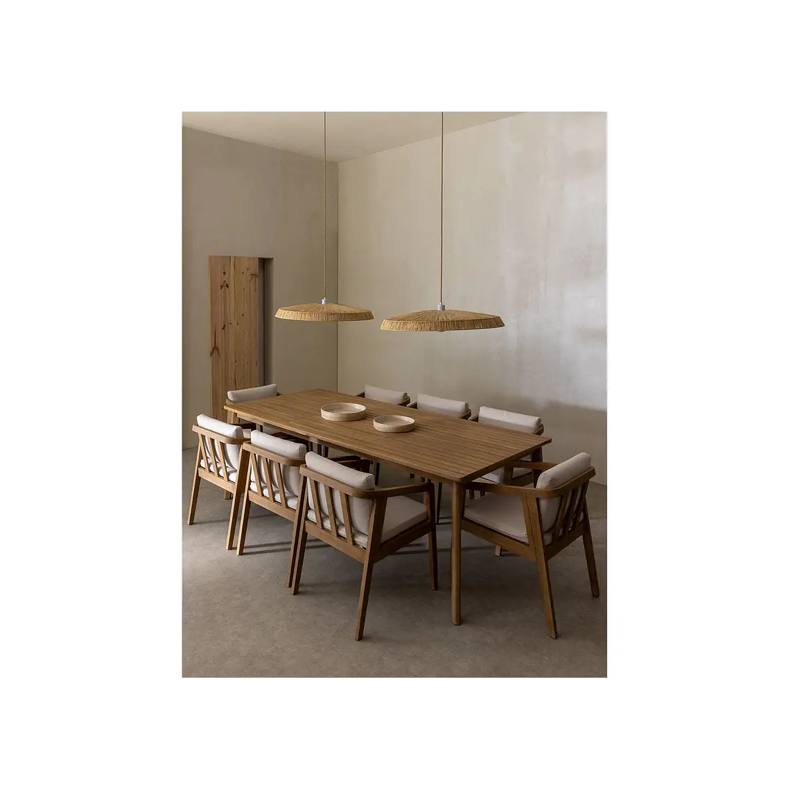 Conjunto de comedor Naelen en madera de acacia 1