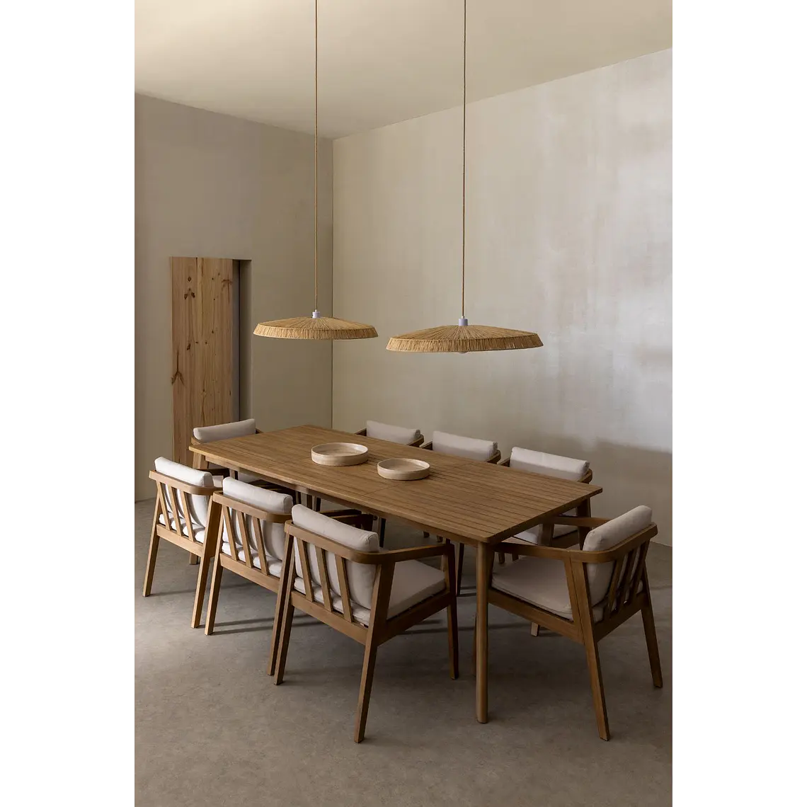 Conjunto de comedor Naelen en madera de acacia 2