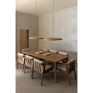Conjunto de comedor Naelen en madera de acacia