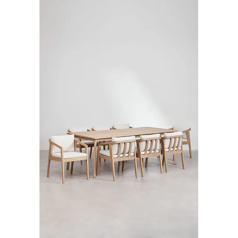 Conjunto de comedor Naelen en madera de acacia 3
