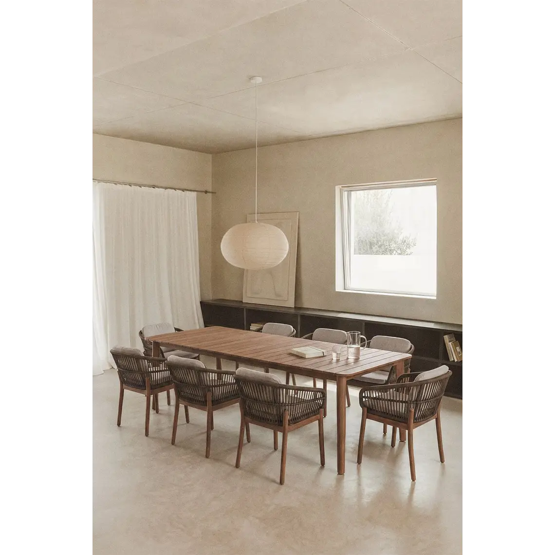 Conjunto de comedor Quenor en madera de acacia 2