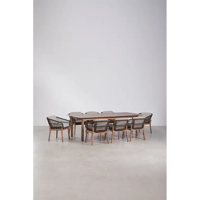 Conjunto de comedor Quenor en madera de acacia 4