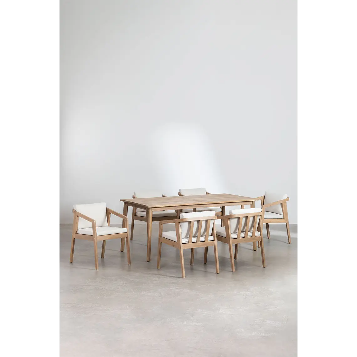 Conjunto de comedor Rielen en madera de acacia 3