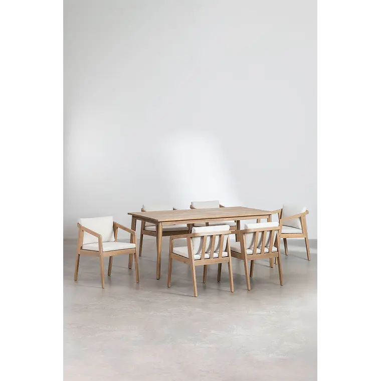 Conjunto de comedor Rielen en madera de acacia 3