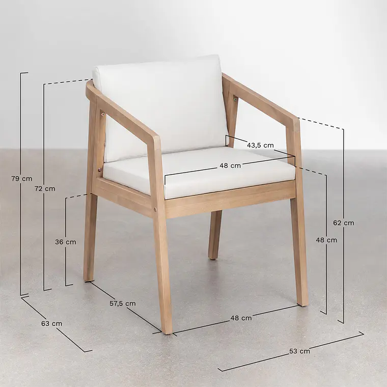 Conjunto de comedor Rielen en madera de acacia 12