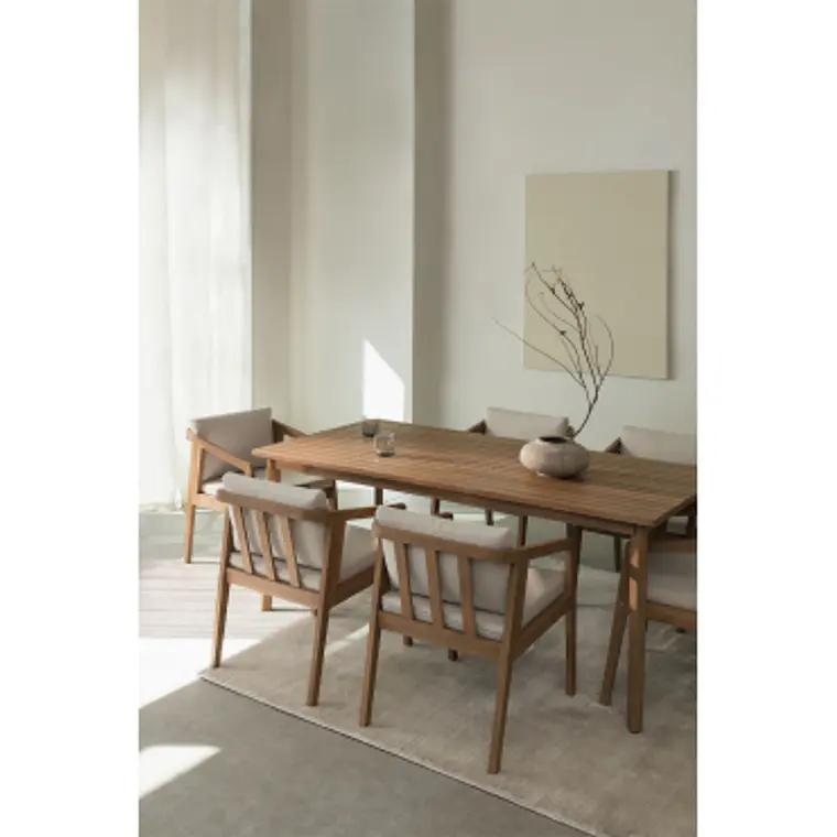 Conjunto de comedor Rielen en madera de acacia 13