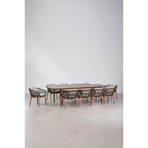 Conjunto de comedor Sioena en madera de acacia