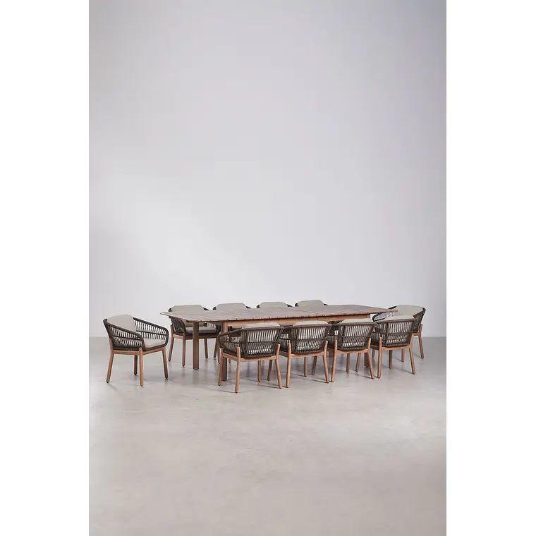 Conjunto de comedor Sioena en madera de acacia 1