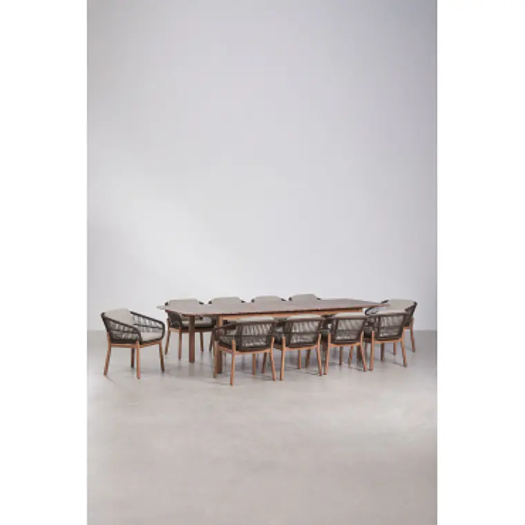 Conjunto de comedor Sioena en madera de acacia 13