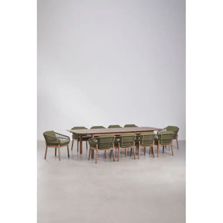 Conjunto de comedor Sioena en madera de acacia 14