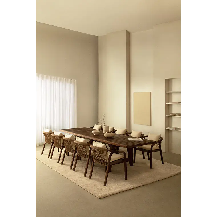 Conjunto de comedor Vaelis en madera de acacia 2