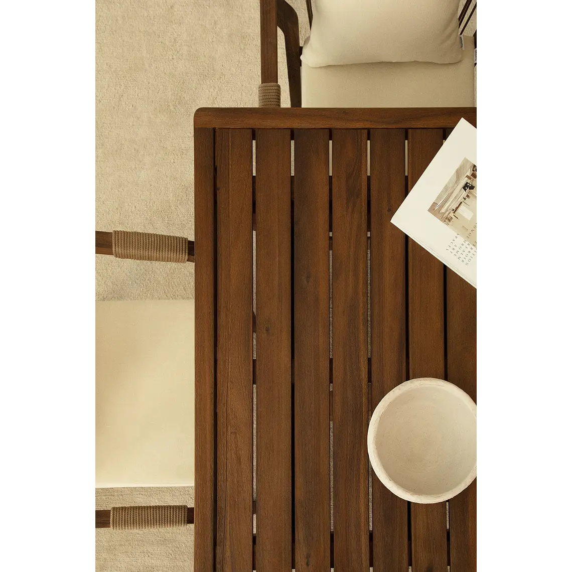 Conjunto de comedor Vaelis en madera de acacia 3