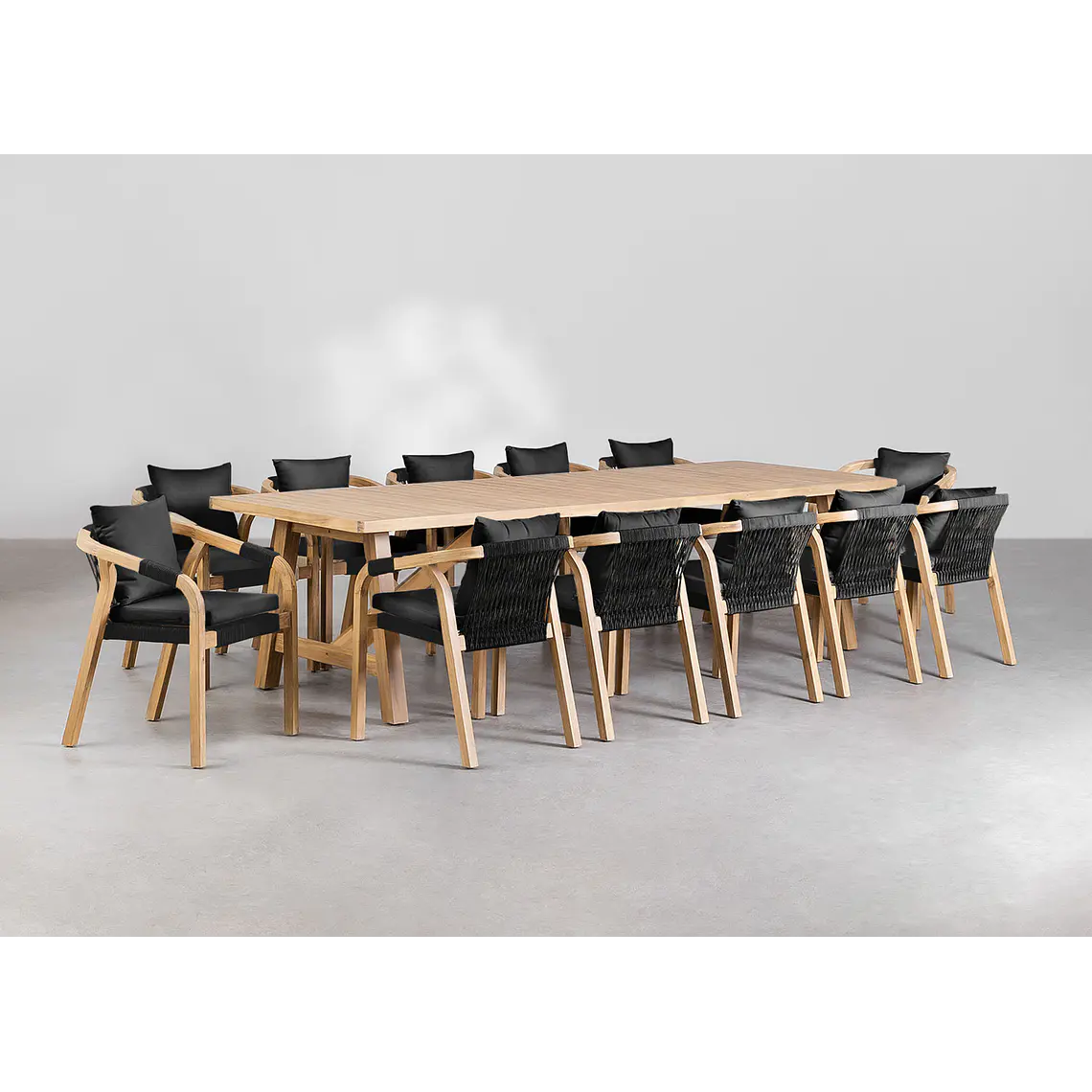Conjunto de comedor Xaeena en madera de acacia 1