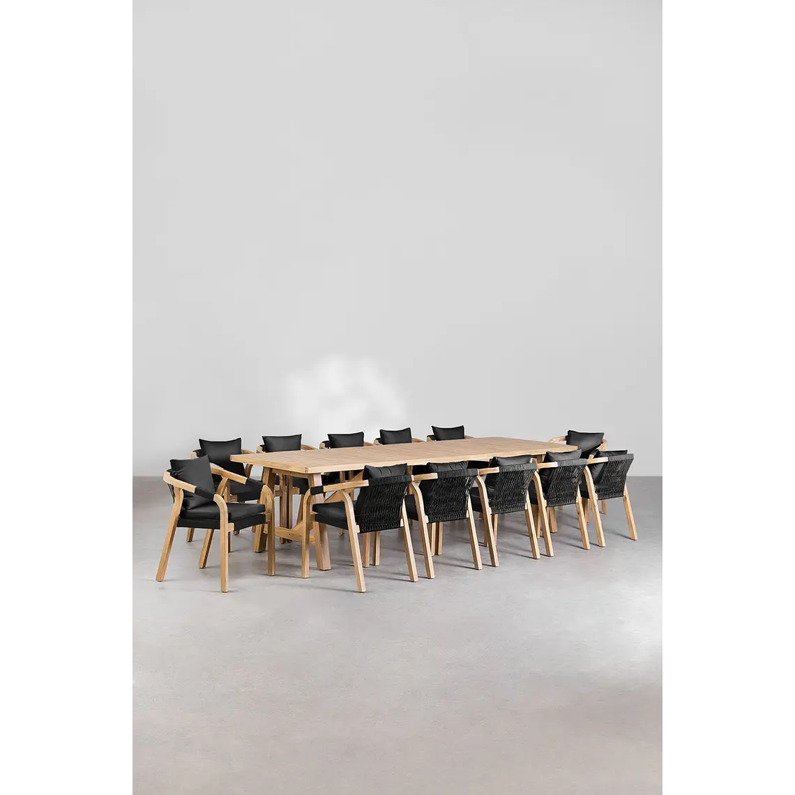 Conjunto de comedor Xaeena en madera de acacia 2
