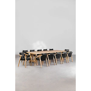 Conjunto de comedor Xaeena en madera de acacia
