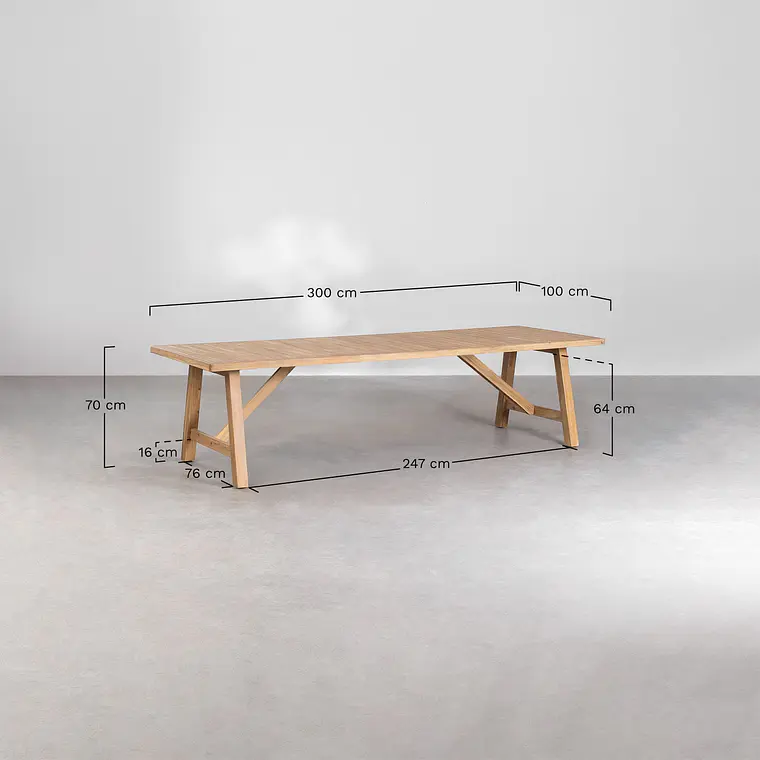 Conjunto de comedor Xaeena en madera de acacia 10