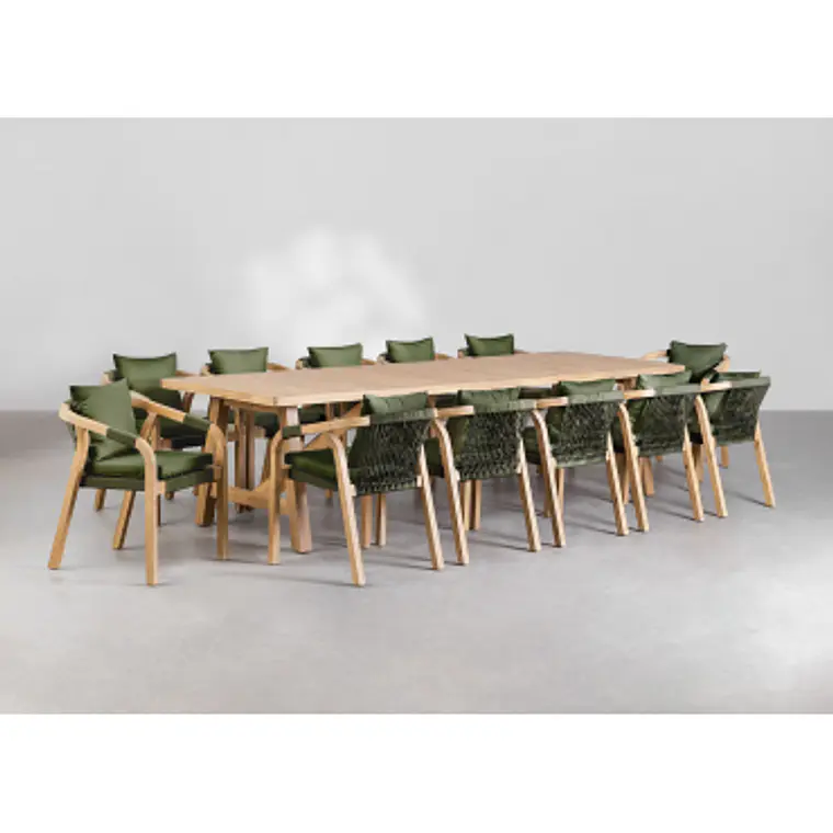 Conjunto de comedor Xaeena en madera de acacia 15