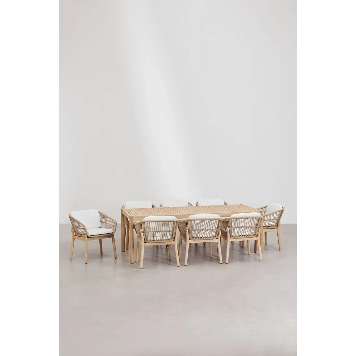 Conjunto de comedor Zaelune en madera de acacia 1