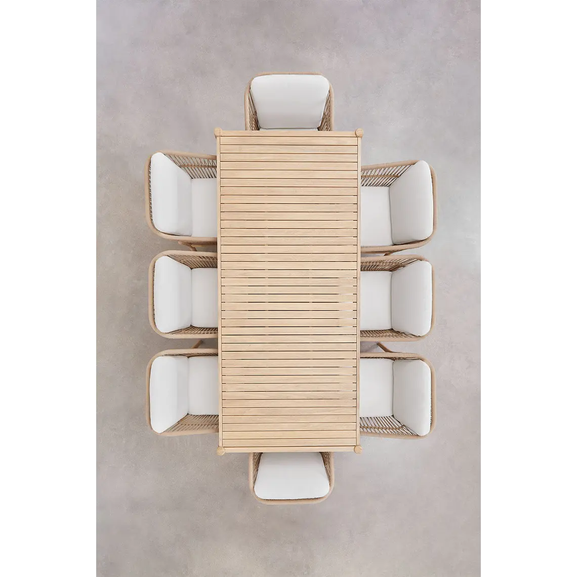 Conjunto de comedor Zaelune en madera de acacia 2
