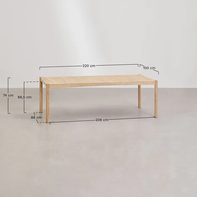 Conjunto de comedor Zaelune en madera de acacia 10