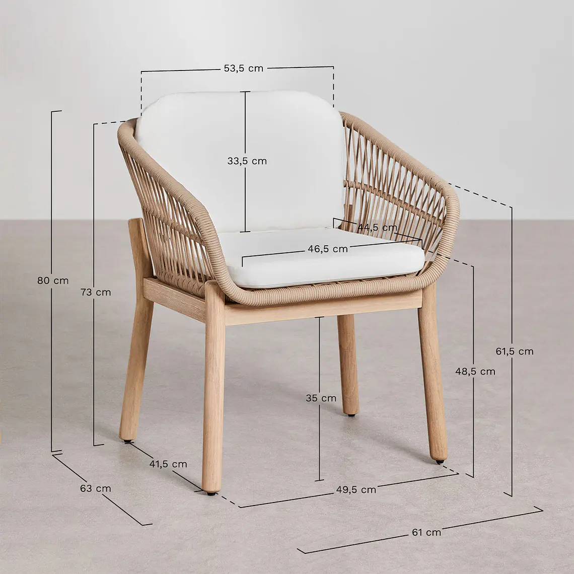 Conjunto de comedor Zaelune en madera de acacia 11
