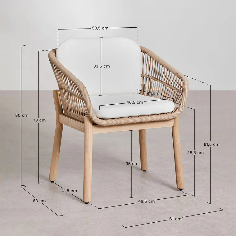 Conjunto de comedor Zaelune en madera de acacia 11