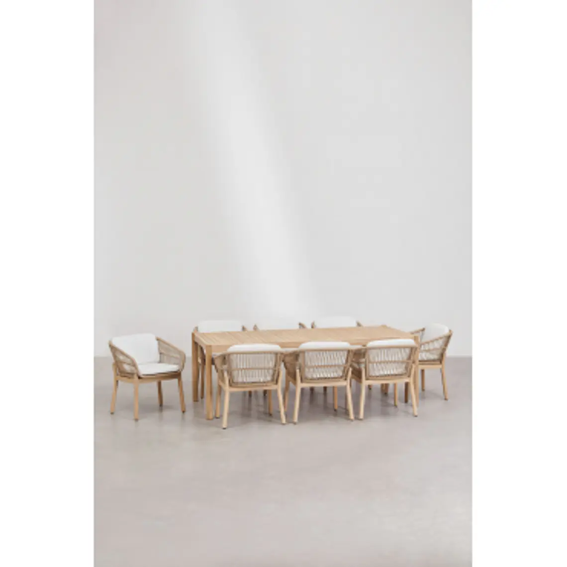 Conjunto de comedor Zaelune en madera de acacia 13