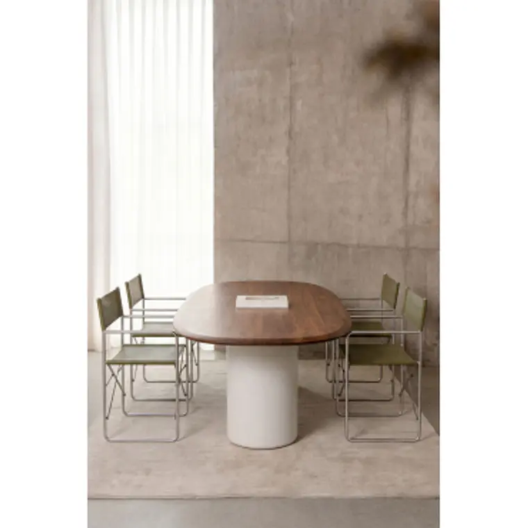 Mesa de comedor Taelia en acabado cemento 11