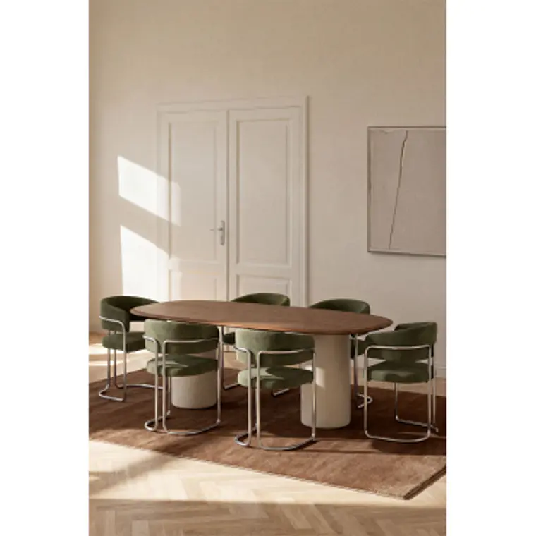 Mesa de comedor Taelia en acabado cemento 13