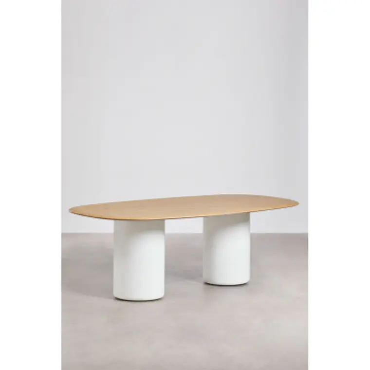 Mesa de comedor Taelia en acabado cemento 15