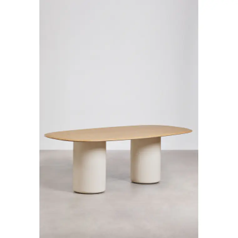 Mesa de comedor Taelia en acabado cemento 16