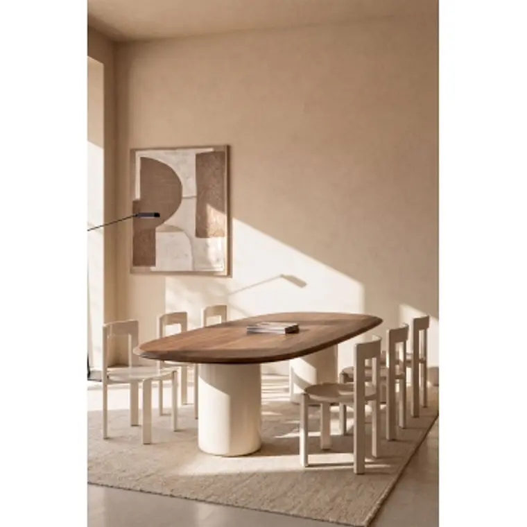 Mesa de comedor Taelia en acabado cemento 19