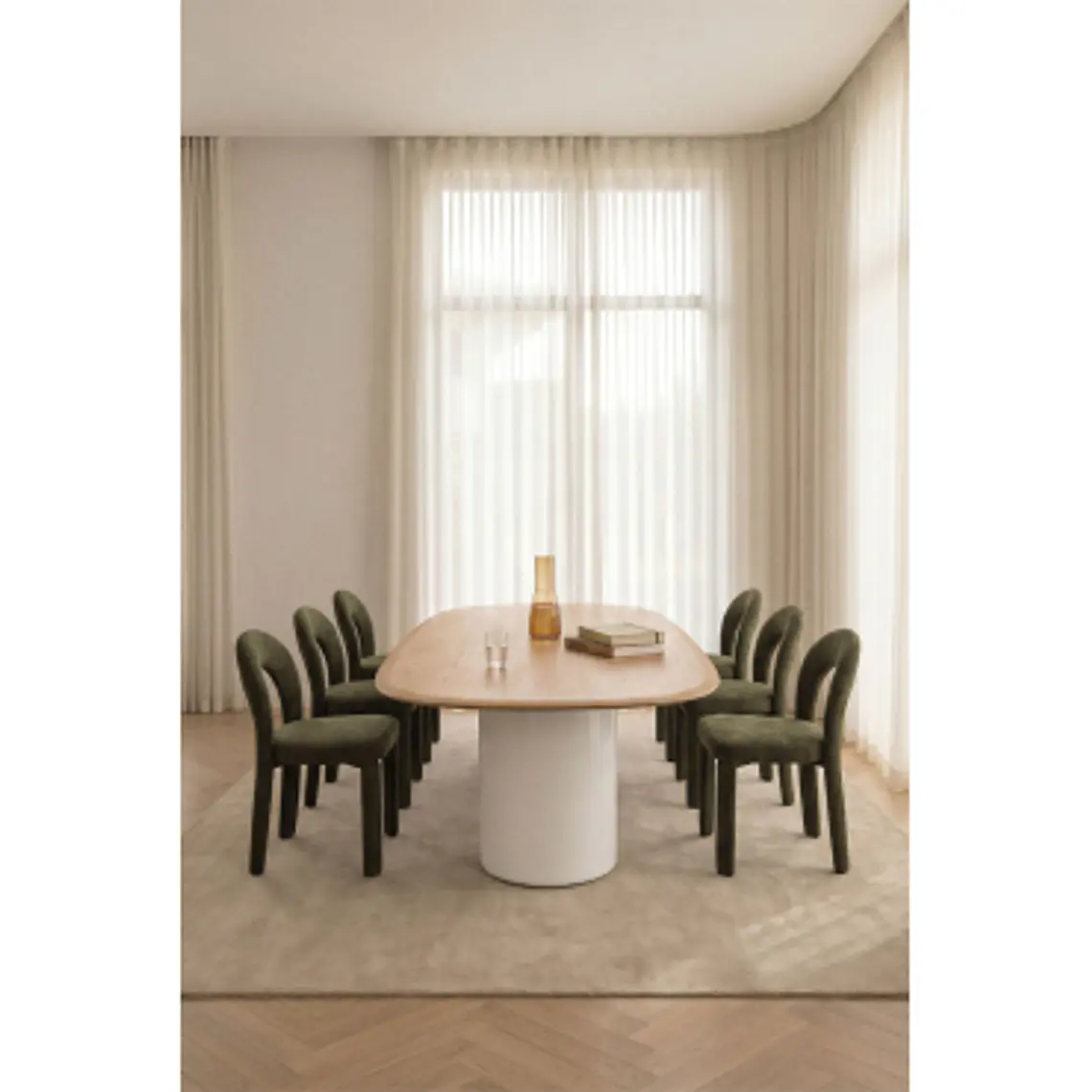 Mesa de comedor Taelia en acabado cemento 20