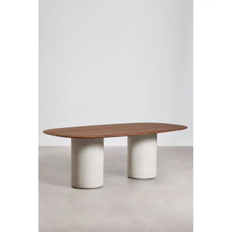 Mesa de comedor Taelia en acabado cemento 23