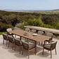Set de mesa rectangular 250-310x105 cm extensible y 10 sillas de jardín en madera de acacia y cuerda trenzada Jorina - Miniatura 1